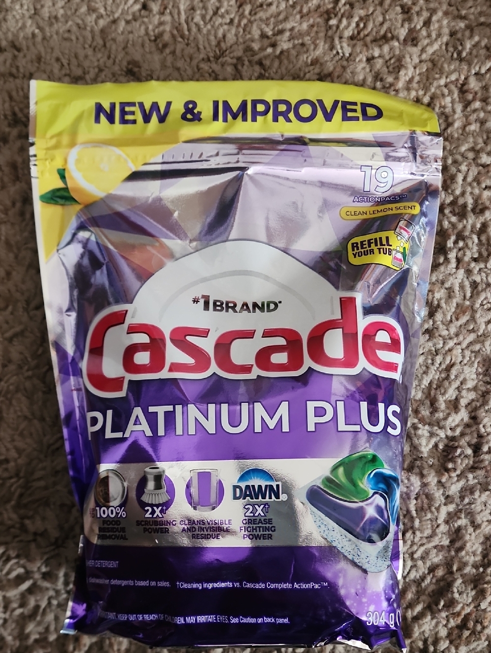 (19 Pack)Cascade Platinum Plus Dishwasher Detergent Pods